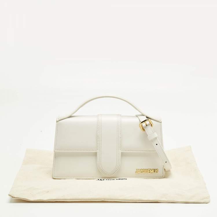 Pre Owned Jacquemus White Leather Le Grand Bambino Top Handle Bag