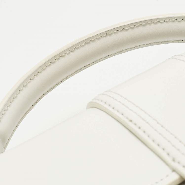 Pre Owned Jacquemus White Leather Le Grand Bambino Top Handle Bag