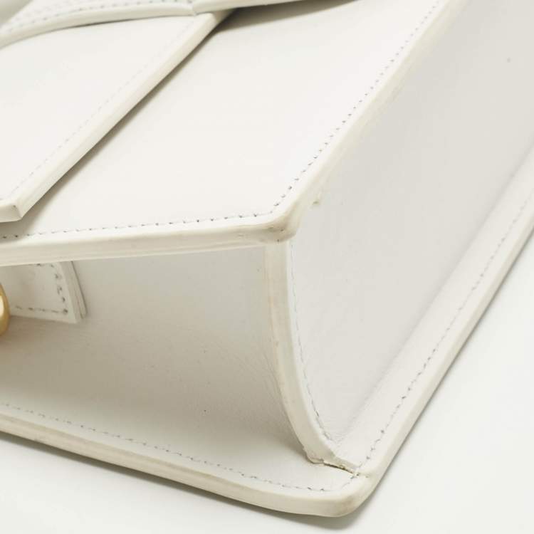 Pre Owned Jacquemus White Leather Le Grand Bambino Top Handle Bag