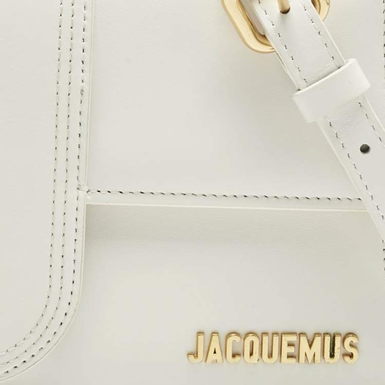 Pre Owned Jacquemus White Leather Le Grand Bambino Top Handle Bag