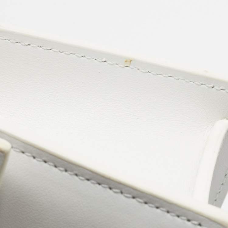 Pre Owned Jacquemus White Leather Le Grand Bambino Top Handle Bag