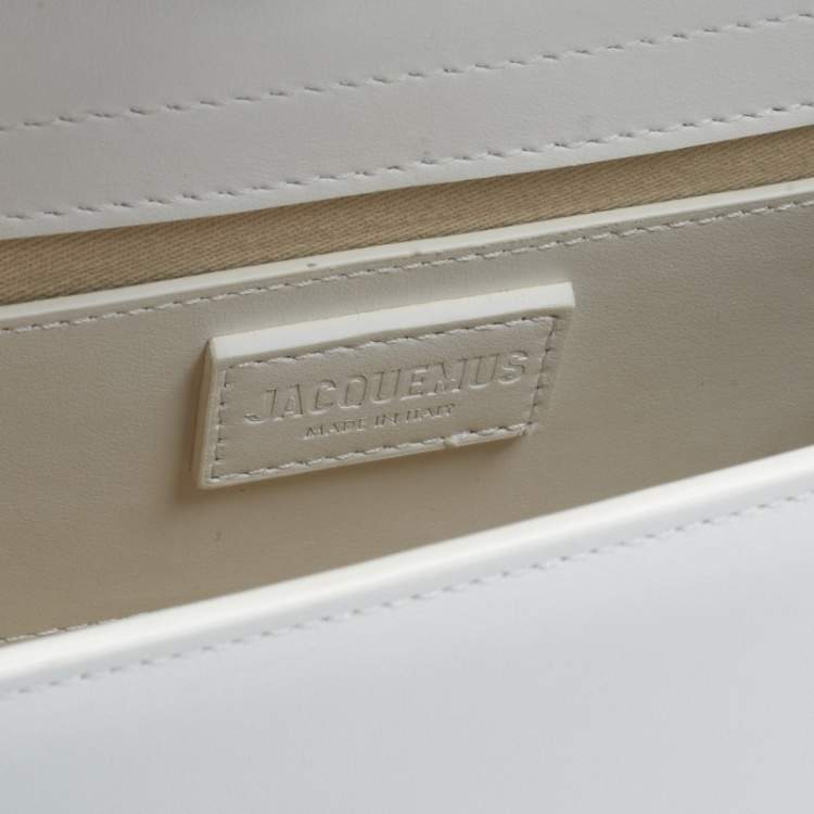 Pre Owned Jacquemus White Leather Le Grand Bambino Top Handle Bag