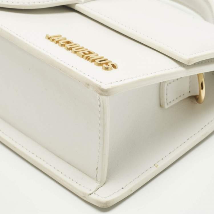 Pre Owned Jacquemus White Leather Le Grand Bambino Top Handle Bag