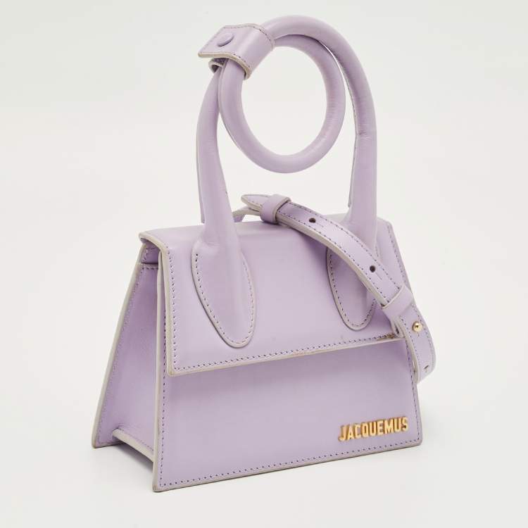 مملوكة مسبقًا Jacquemus Lilac Leather Le Chiquito Noeud Top Handle Bag