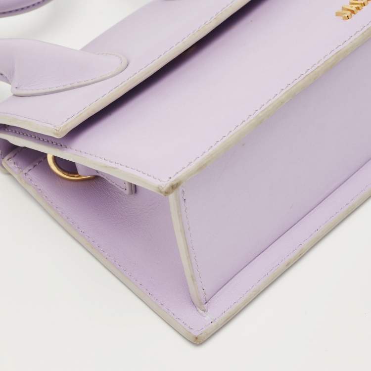 مملوكة مسبقًا Jacquemus Lilac Leather Le Chiquito Noeud Top Handle Bag