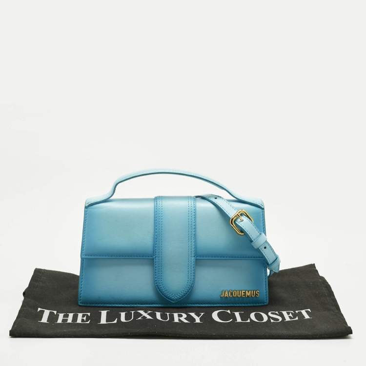 Pre Owned Jacquemus Light Blue Ombre Leather Le Grand Bambino Top Handle Bag