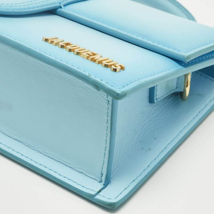 Pre Owned Jacquemus Light Blue Ombre Leather Le Grand Bambino Top Handle Bag
