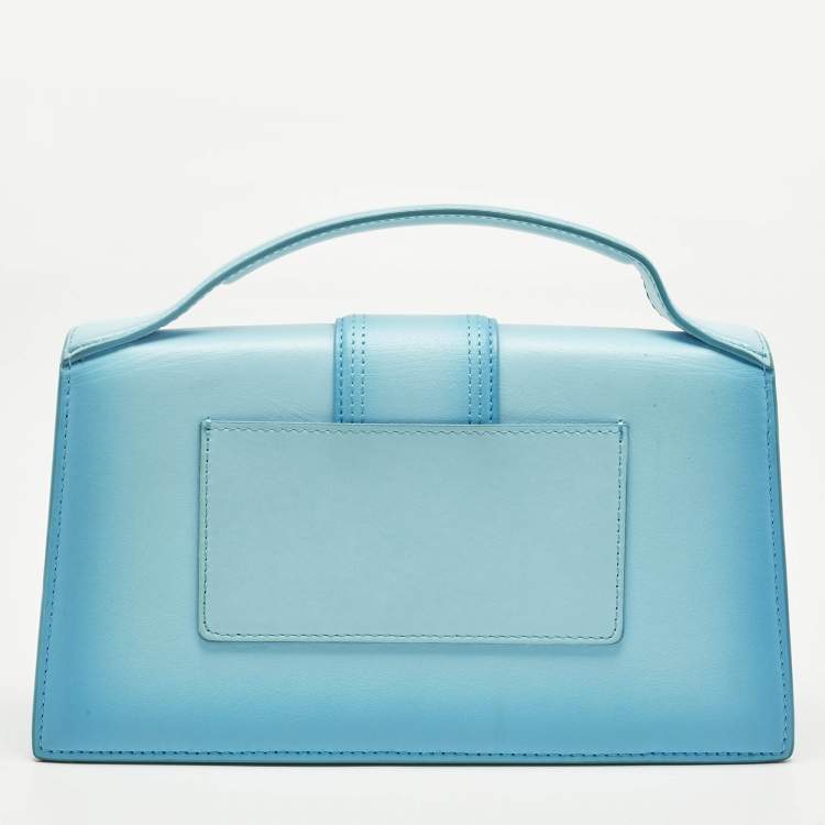 Pre Owned Jacquemus Light Blue Ombre Leather Le Grand Bambino Top Handle Bag
