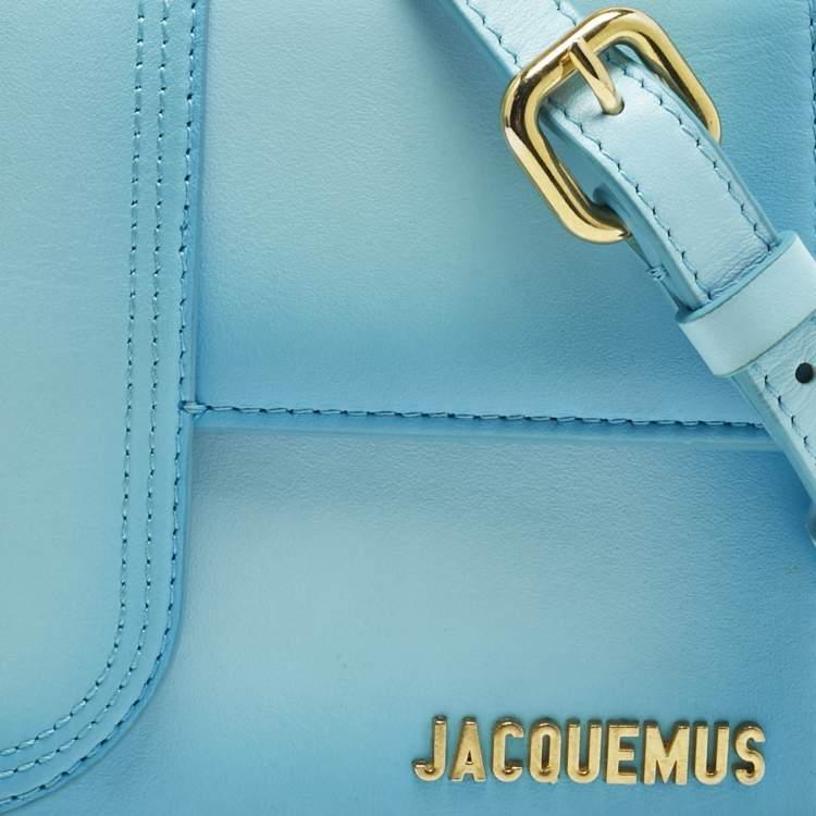 Pre Owned Jacquemus Light Blue Ombre Leather Le Grand Bambino Top Handle Bag