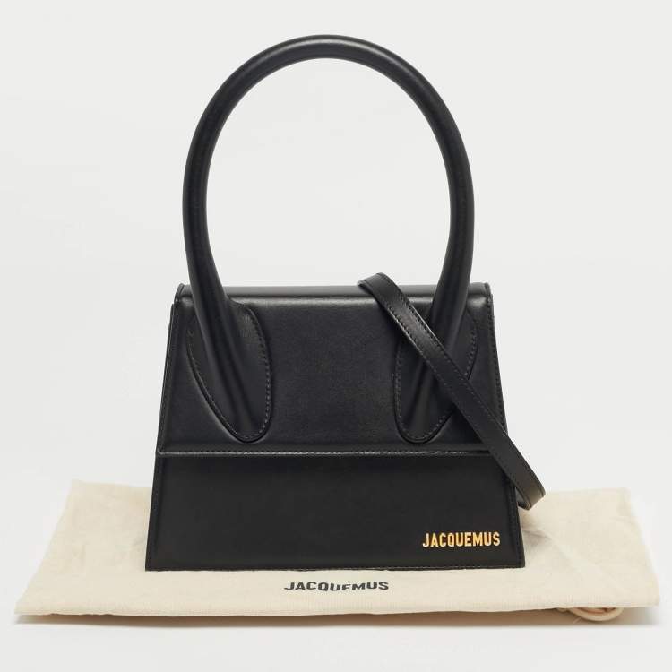 Pre Owned Jacquemus Black Leather Grand Le Chiquito Top Handle Bag