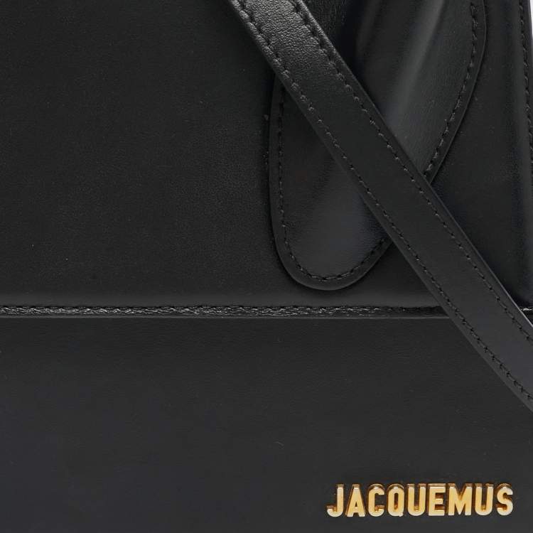 Pre Owned Jacquemus Black Leather Grand Le Chiquito Top Handle Bag