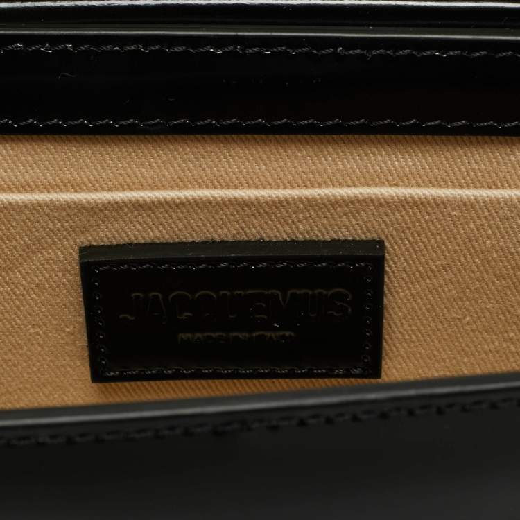 Pre Owned Jacquemus Black Glossy Leather Le Chiquito Long Top Handle Bag