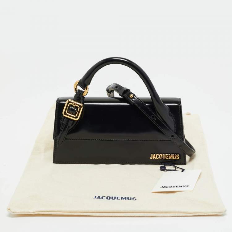 Pre Owned Jacquemus Black Glossy Leather Le Chiquito Long Top Handle Bag