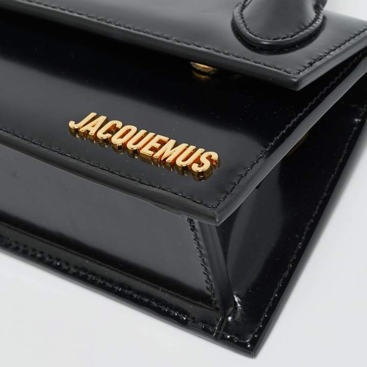 Pre Owned Jacquemus Black Glossy Leather Le Chiquito Long Top Handle Bag