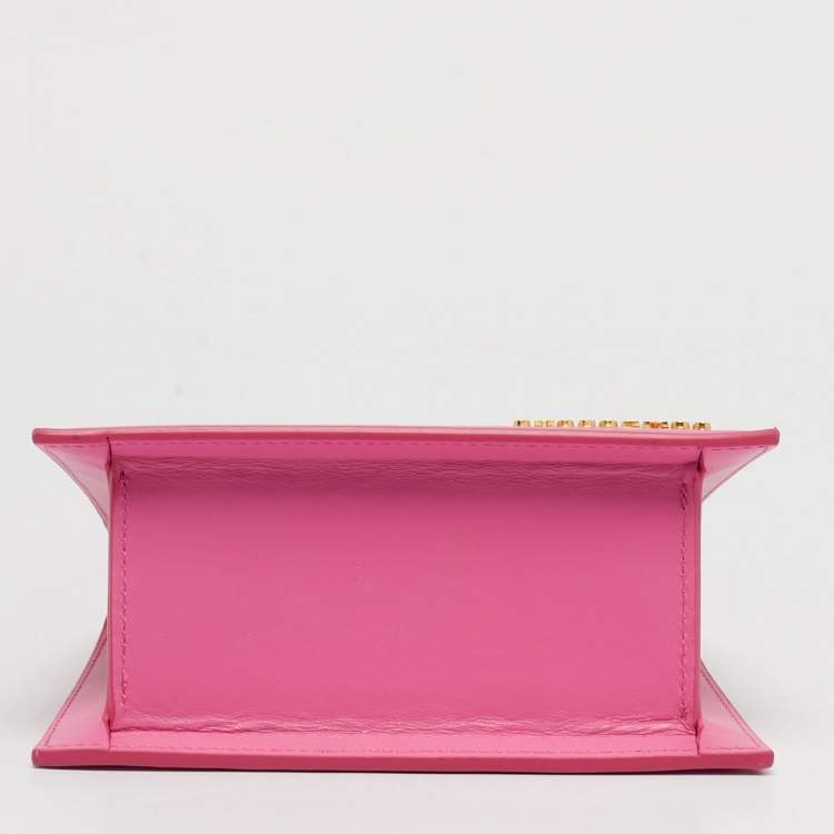 Pre Owned Jacquemus Pink Leather Le Chiquito Moyen Top Handle Bag
