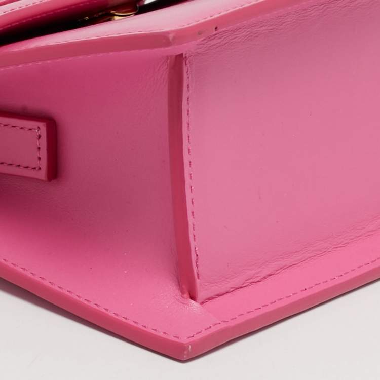 Pre Owned Jacquemus Pink Leather Le Chiquito Moyen Top Handle Bag
