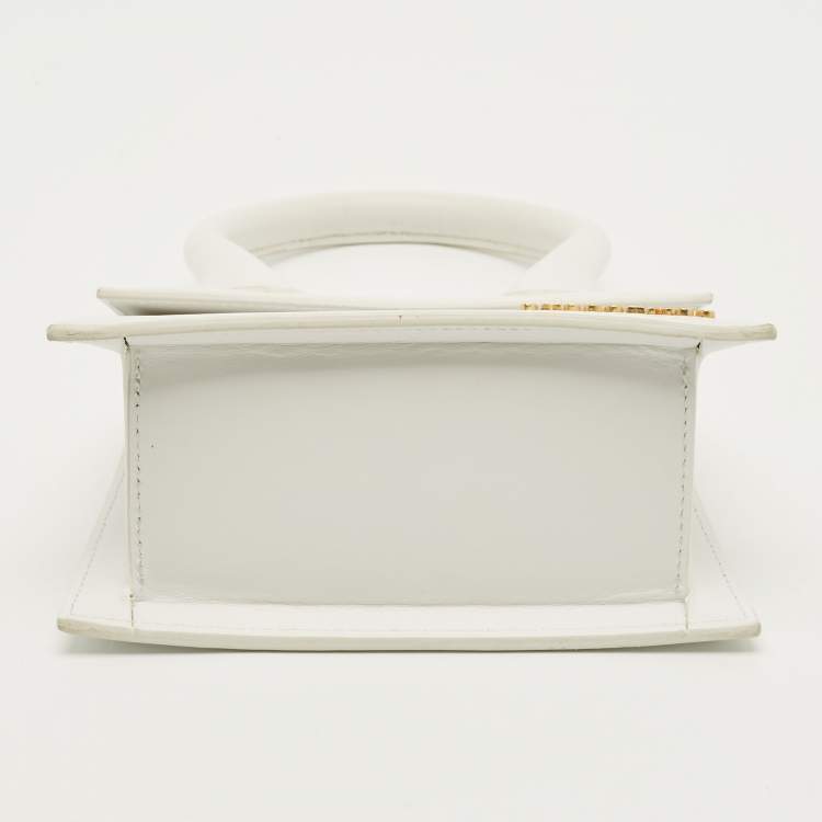 مملوكة مسبقًا Jacquemus Le Chiquito Moyen White Leather Top Handle Bag