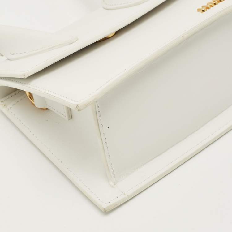 مملوكة مسبقًا Jacquemus Le Chiquito Moyen White Leather Top Handle Bag