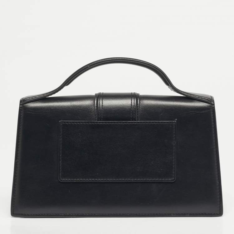 Pre Owned Jacquemus Le Grand Bambino Black Leather Top Handle Bag