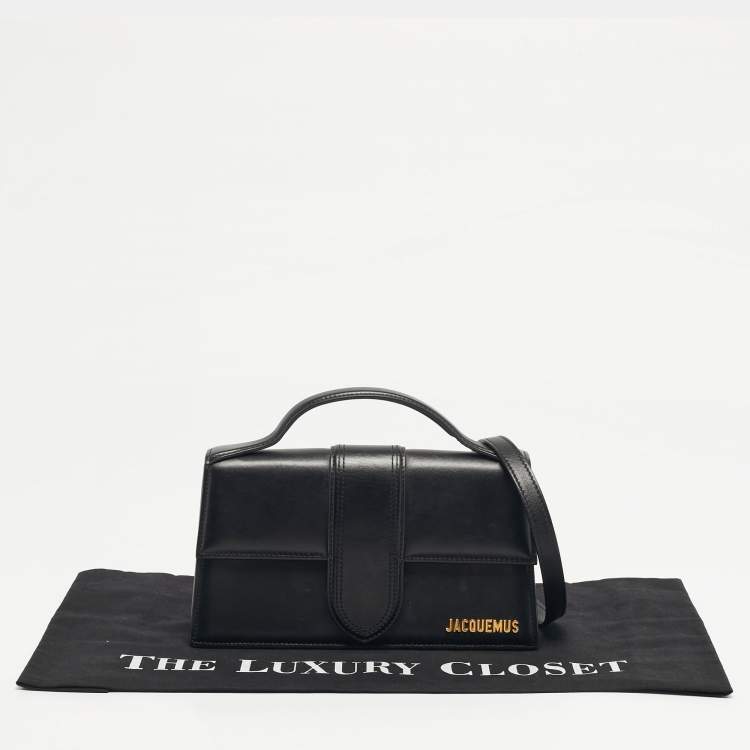 Pre Owned Jacquemus Le Grand Bambino Black Leather Top Handle Bag