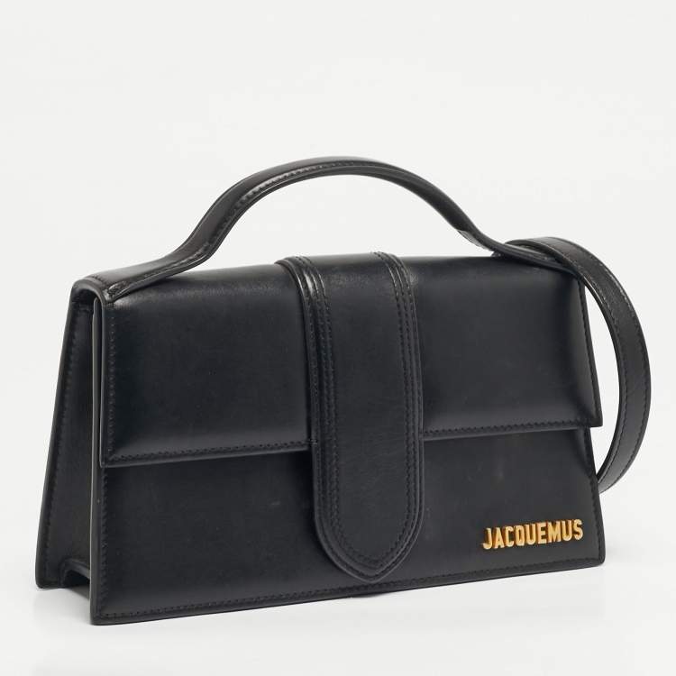 Pre Owned Jacquemus Le Grand Bambino Black Leather Top Handle Bag