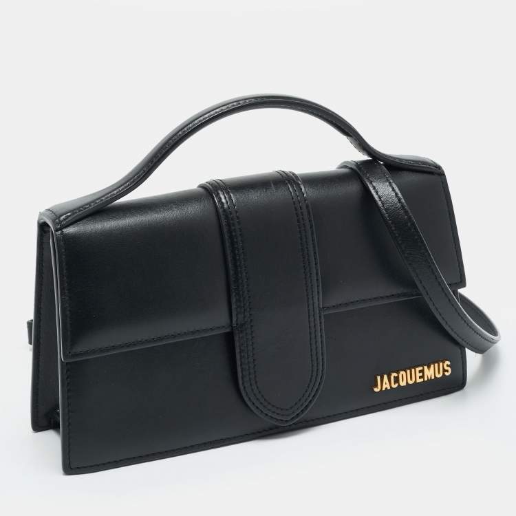 Pre Owned Jacquemus Le Grand Bambino Black Leather Top Handle Bag