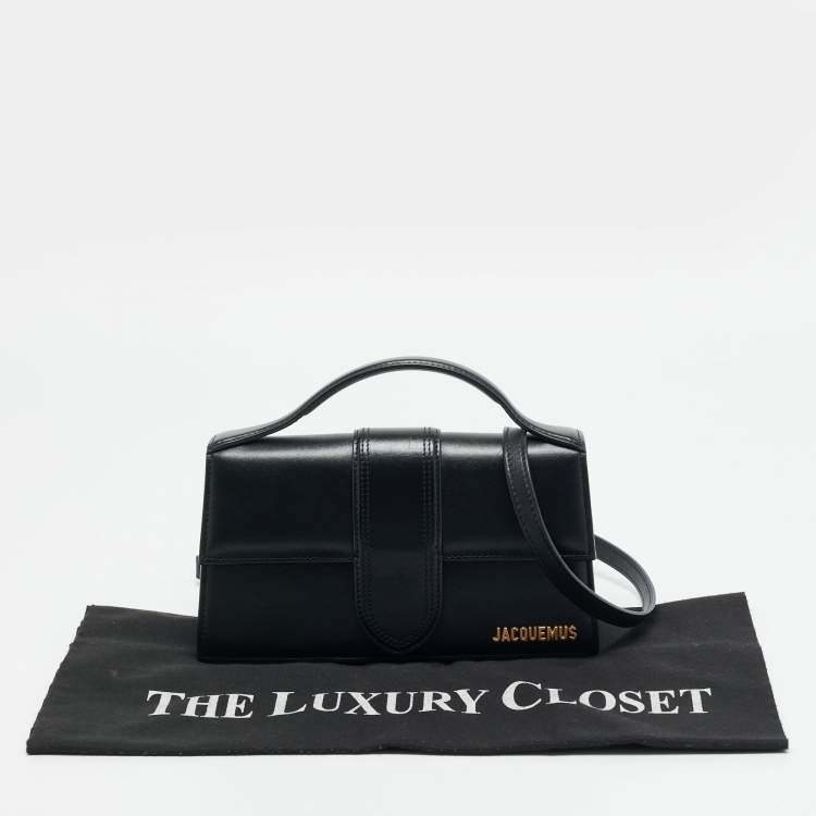 Pre Owned Jacquemus Le Grand Bambino Black Leather Top Handle Bag