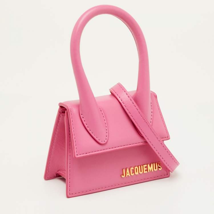 Pre Owned Jacquemus Le Chiquito Mini Pink Leather Top Handle Bag