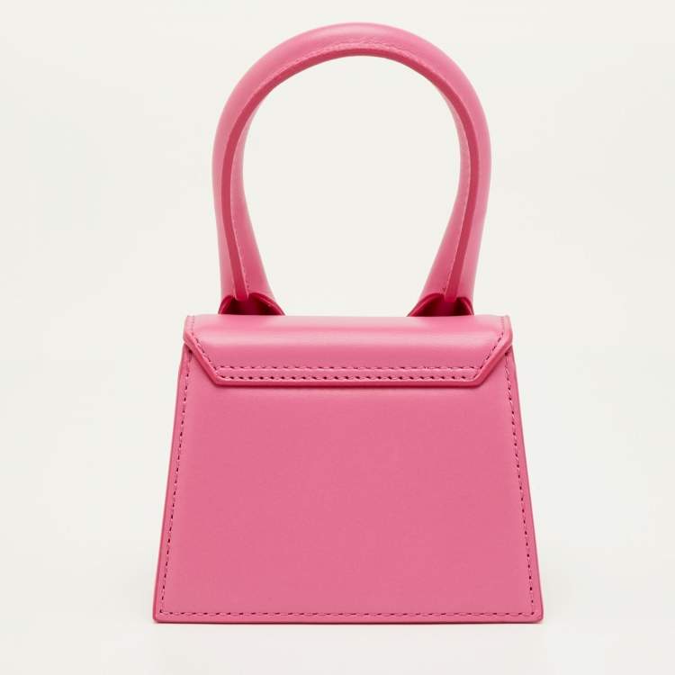 Pre Owned Jacquemus Le Chiquito Mini Pink Leather Top Handle Bag