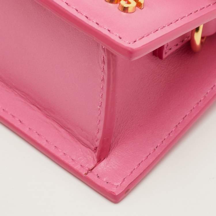 Pre Owned Jacquemus Le Chiquito Mini Pink Leather Top Handle Bag