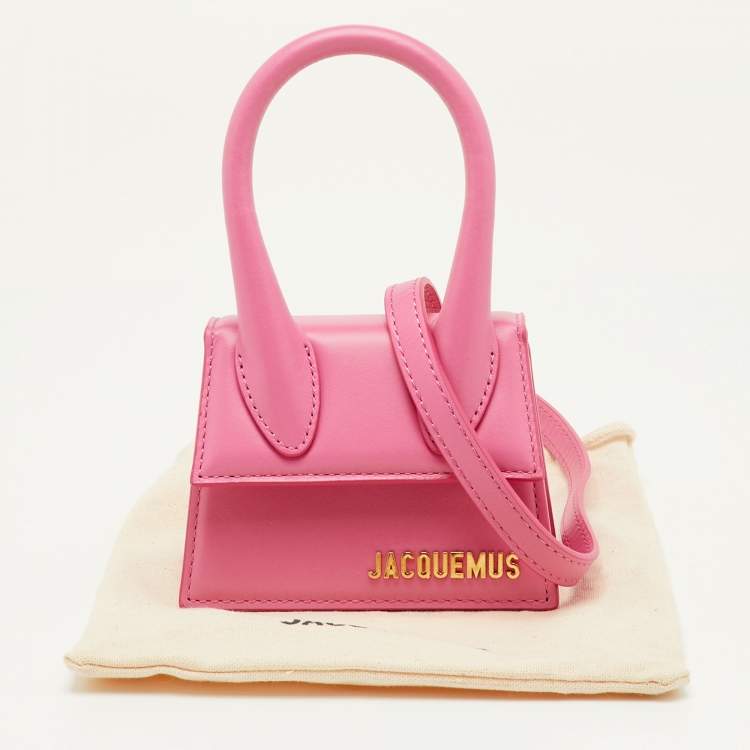 Pre Owned Jacquemus Le Chiquito Mini Pink Leather Top Handle Bag