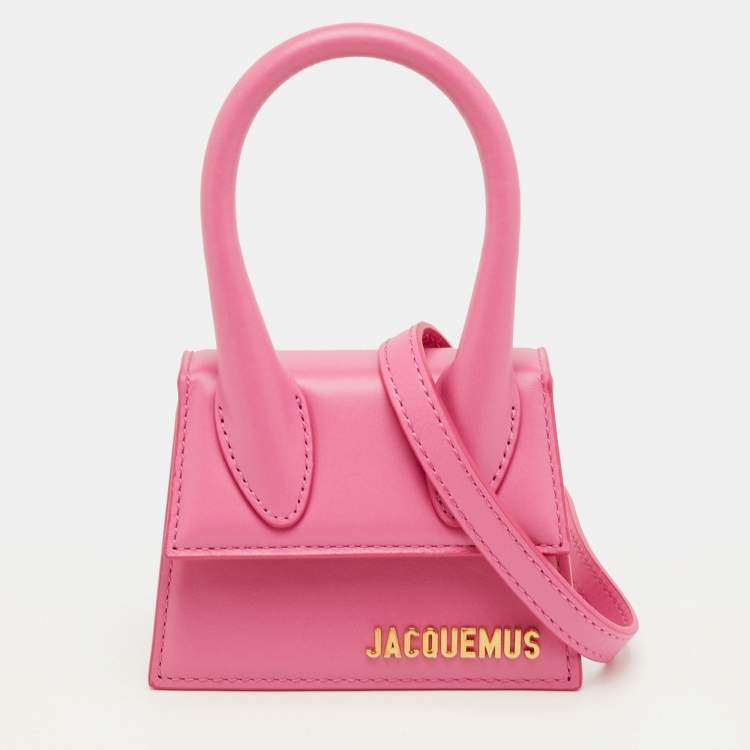 Pre Owned Jacquemus Le Chiquito Mini Pink Leather Top Handle Bag