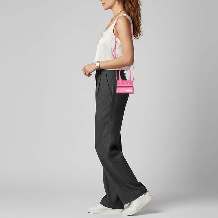 Pre Owned Jacquemus Le Chiquito Mini Pink Leather Top Handle Bag