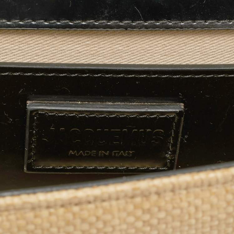 Pre Owned Jacquemus Le Grand Bambino Brown/Black Raffia Top Handle Bag