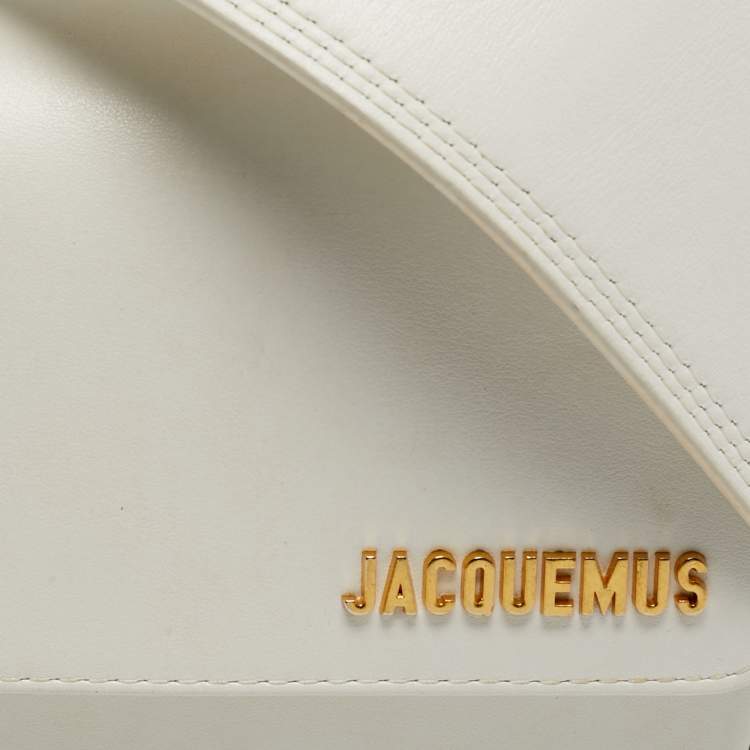 مملوكة مسبقًا Jacquemus Le Carinu Logo Off White Leather Shoulder Bag
