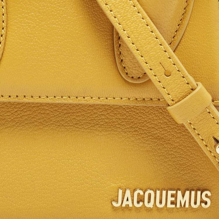 Pre Owned Jacquemus Le Chiquito Moyen Yellow Leather Top Handle Bag