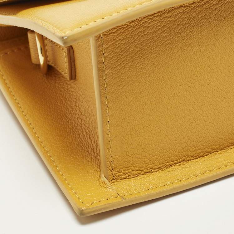 Pre Owned Jacquemus Le Chiquito Moyen Yellow Leather Top Handle Bag