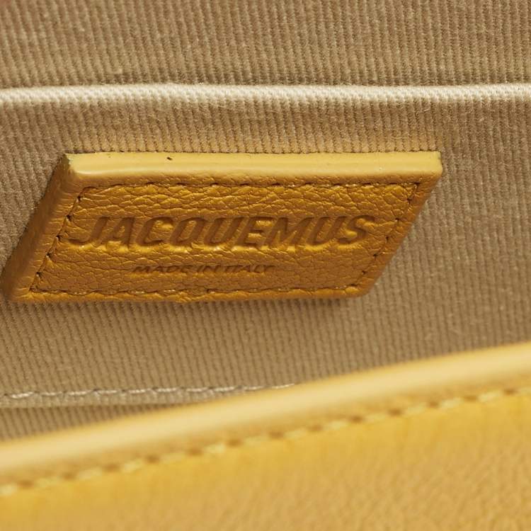 Pre Owned Jacquemus Le Chiquito Moyen Yellow Leather Top Handle Bag