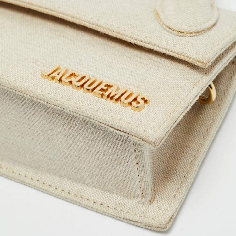 مملوكة مسبقًا Jacquemus Long Le Chiquito Beige Canvas Top Handle Bag