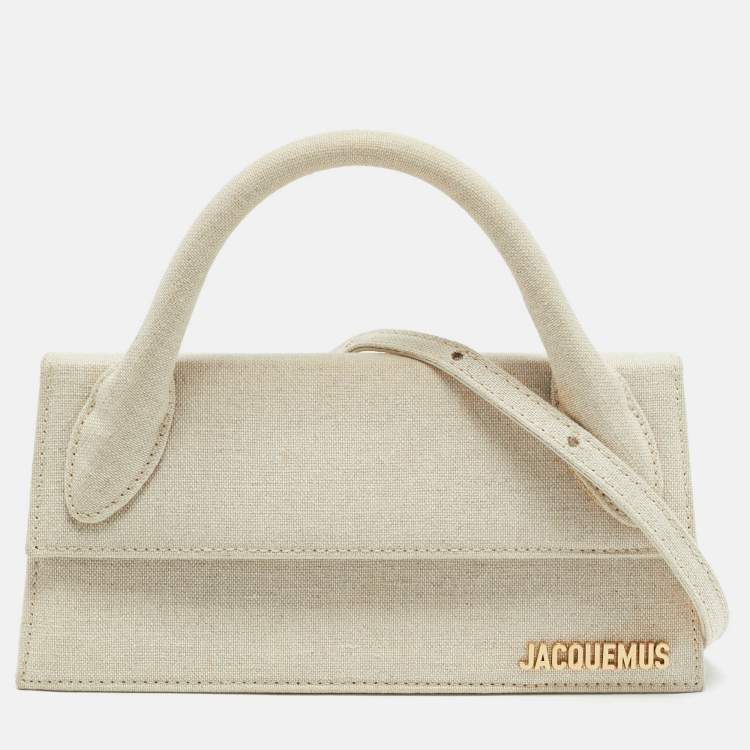 مملوكة مسبقًا Jacquemus Long Le Chiquito Beige Canvas Top Handle Bag