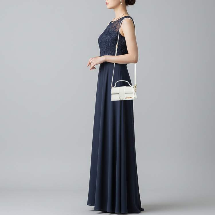 Pre Owned Jacquemus Le Bambino Mini White Leather Top Handle Bag