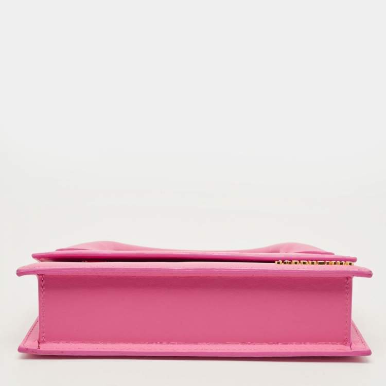 Pre Owned Jacquemus Le Chiquito Long Pink Leather Top Handle Bag
