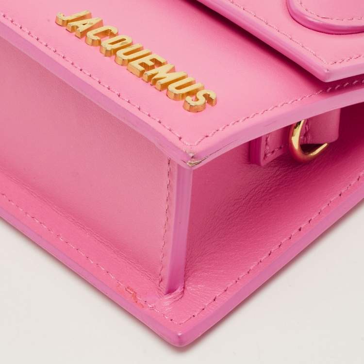 Pre Owned Jacquemus Le Chiquito Long Pink Leather Top Handle Bag