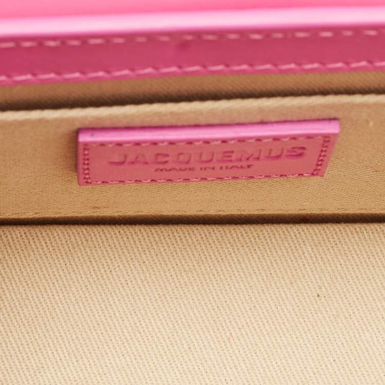 Pre Owned Jacquemus Le Chiquito Long Pink Leather Top Handle Bag