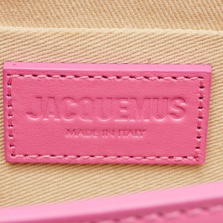 Pre Owned Jacquemus Le Chiquito Long Pink Leather Top Handle Bag