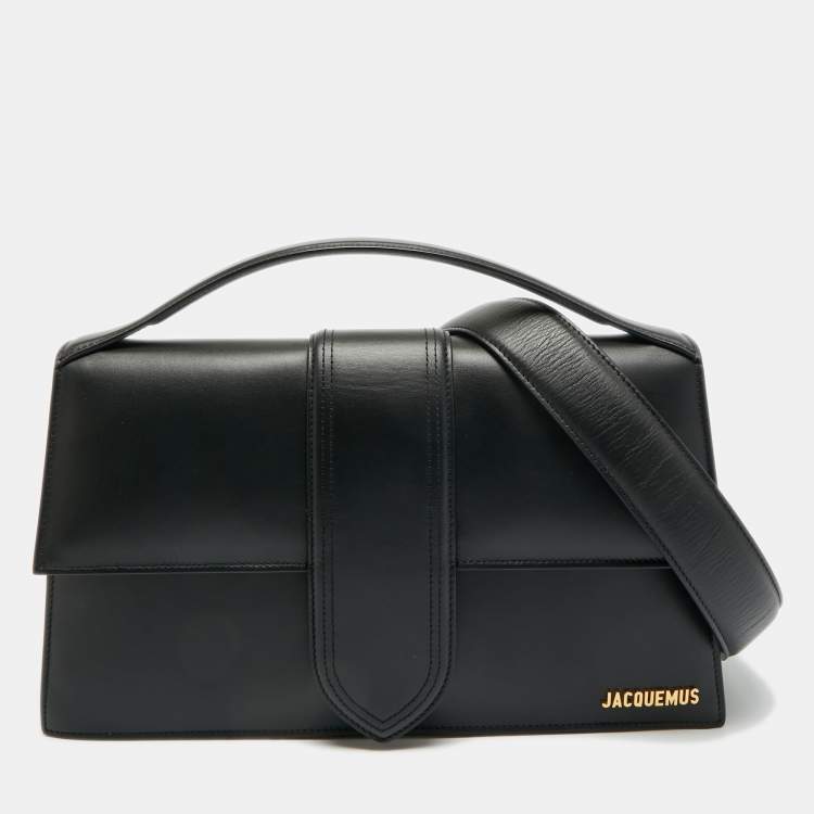 Pre Owned Jacquemus Le Bambinou Black Leather Top Handle Bag