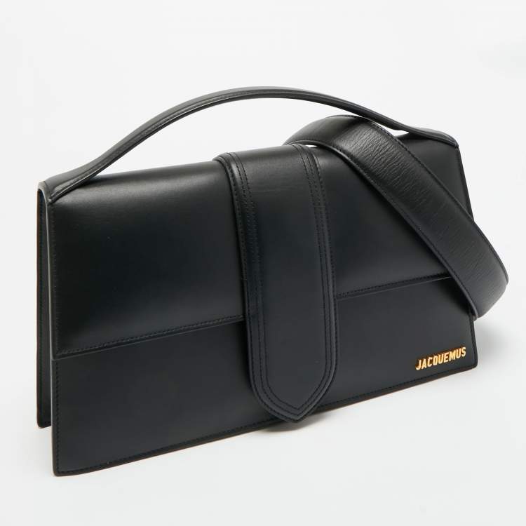 Pre Owned Jacquemus Le Bambinou Black Leather Top Handle Bag