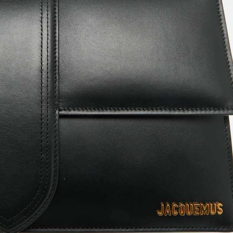 Pre Owned Jacquemus Le Bambinou Black Leather Top Handle Bag