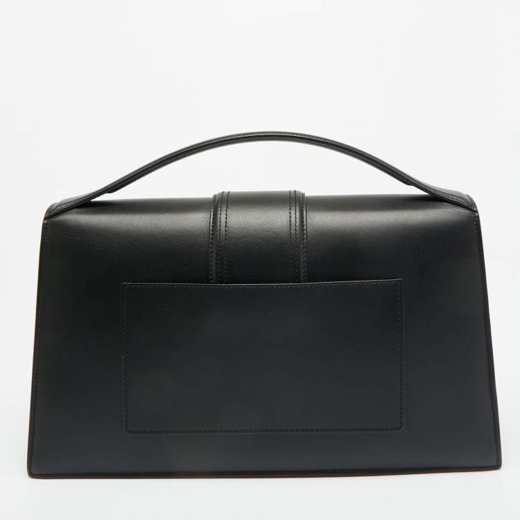 Pre Owned Jacquemus Le Bambinou Black Leather Top Handle Bag