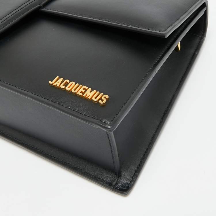 Pre Owned Jacquemus Le Bambinou Black Leather Top Handle Bag